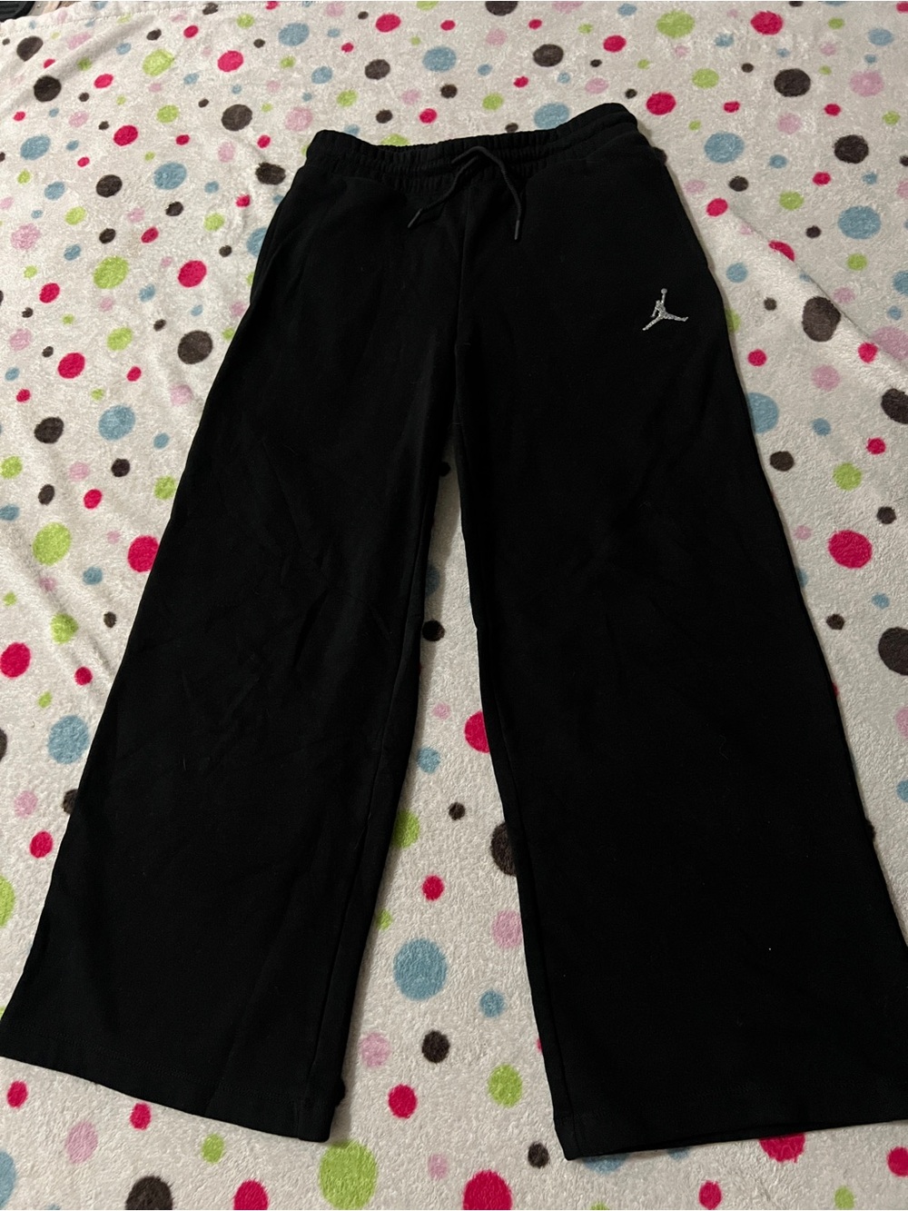 Jordan Kids' Black Fleece Wide-Leg Sweatpants